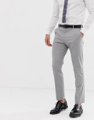 white shirt light grey pants