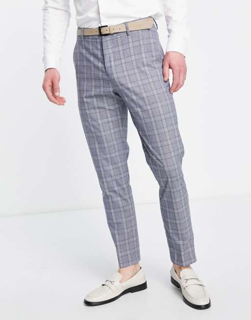 Selected Homme slim fit suit pants in blue check