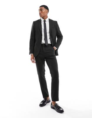 slim fit suit pants in dark green