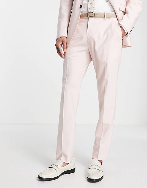 Selected Homme slim fit suit pants in dusty pink 