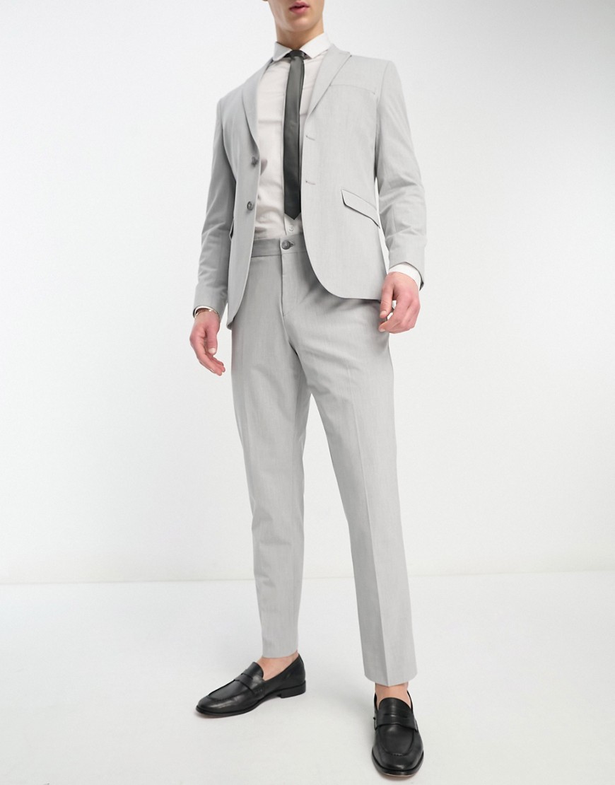 slim fit suit pants in light gray