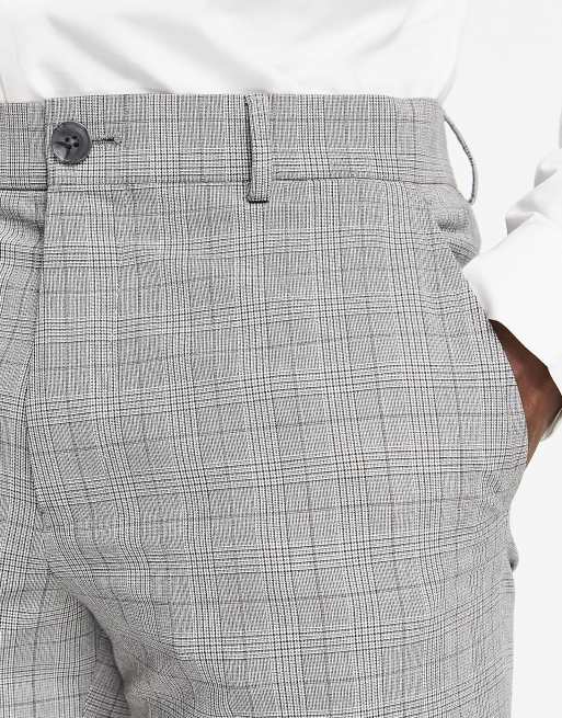 Selected Homme slim fit suit pants in light grey check