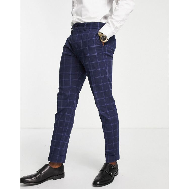 Selected Homme linen mix suit pants in light blue