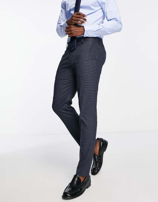 Selected Homme Slim Fit Suit Pants In Navy Mini Stripe, Men's Slim Tapered Dress  Pants