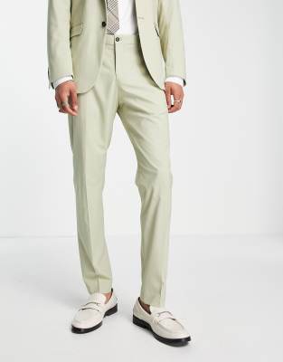 Selected Homme Slim Fit Suit Pants In Sage-green | ModeSens