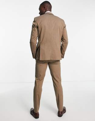 tan fitted suit