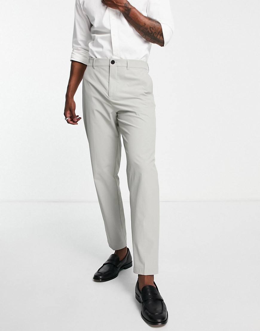 Selected Homme Slim Fit Suit Pants With Technical Fabric In Light Gray