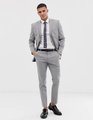 light grey slim fit suit