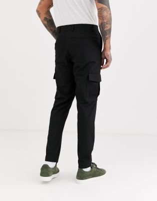 black slim fit cargo pants