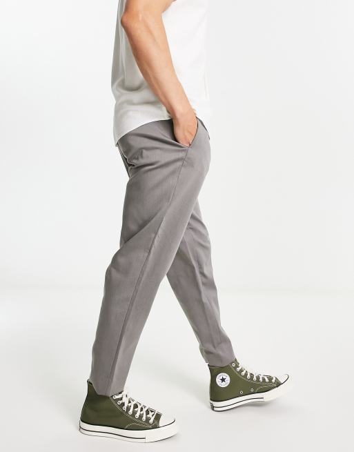 Selected Homme slim fit tapered smart pants in gray melange