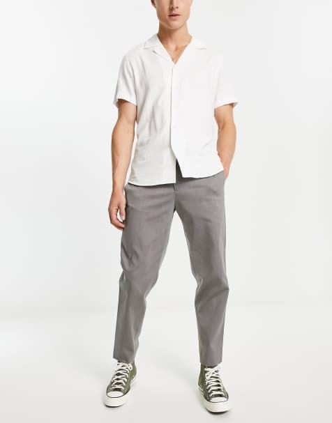 Selected Homme slim fit tapered smart pants in grey melange - view 1