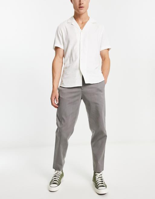 Selected Homme slim fit tapered smart pants in gray melange