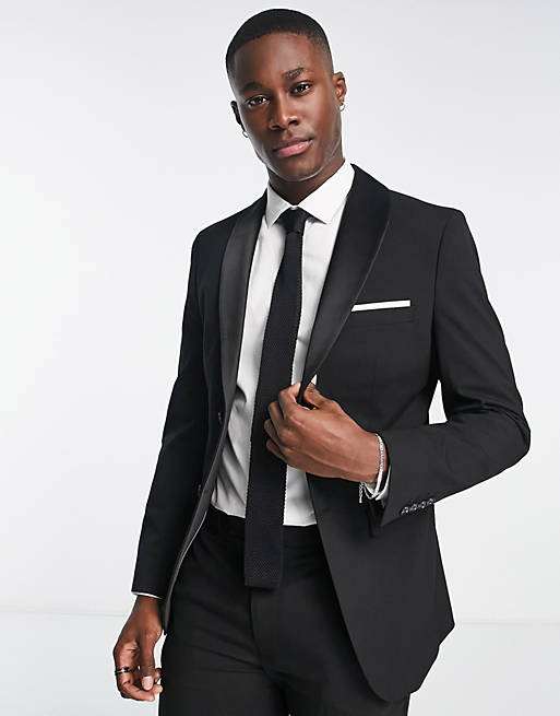 Selected Homme slim fit tux suit jacket in black | ASOS