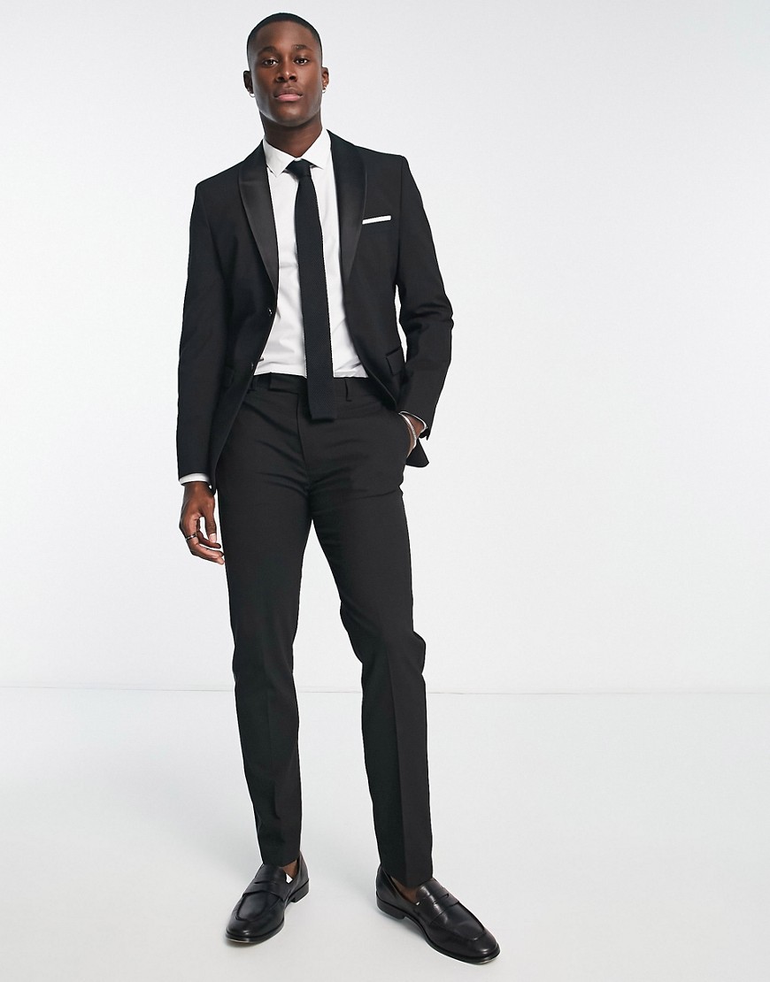 Selected Homme slim fit tux suit trouser in black
