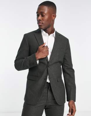 Selected Homme slim fit wool mix suit jacket in gray