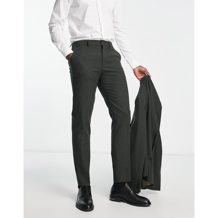 Men's Dark Gray Slim Fit Dress Pants - Multiple Sizes