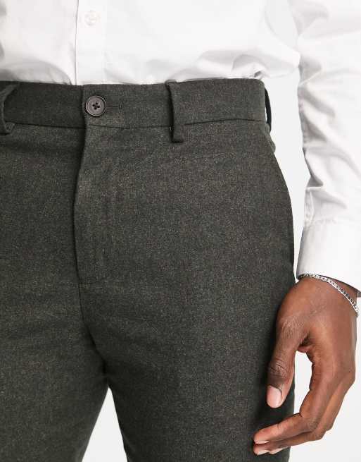 Selected Homme slim fit wool mix suit pants in gray