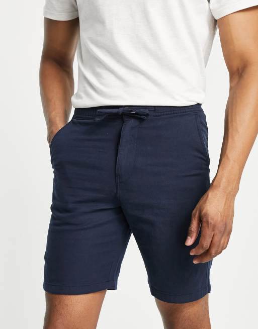 New Look linen shorts in off white