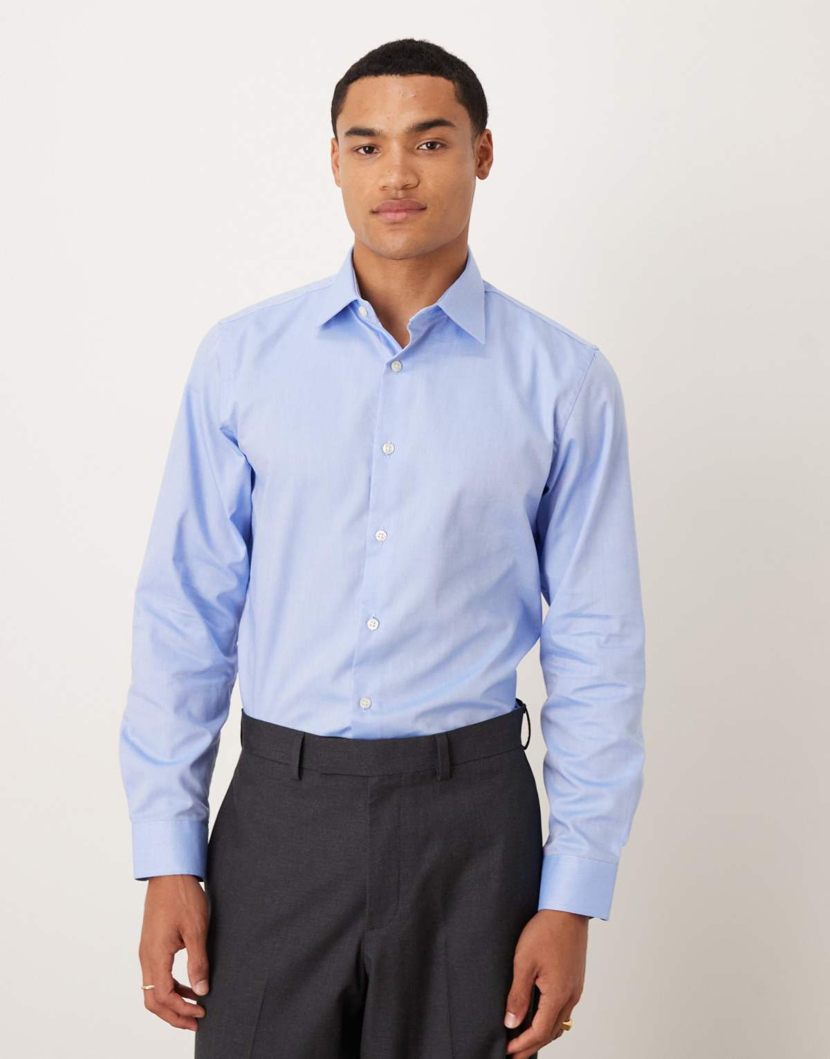 Selected Homme slim poplin shirt in blue