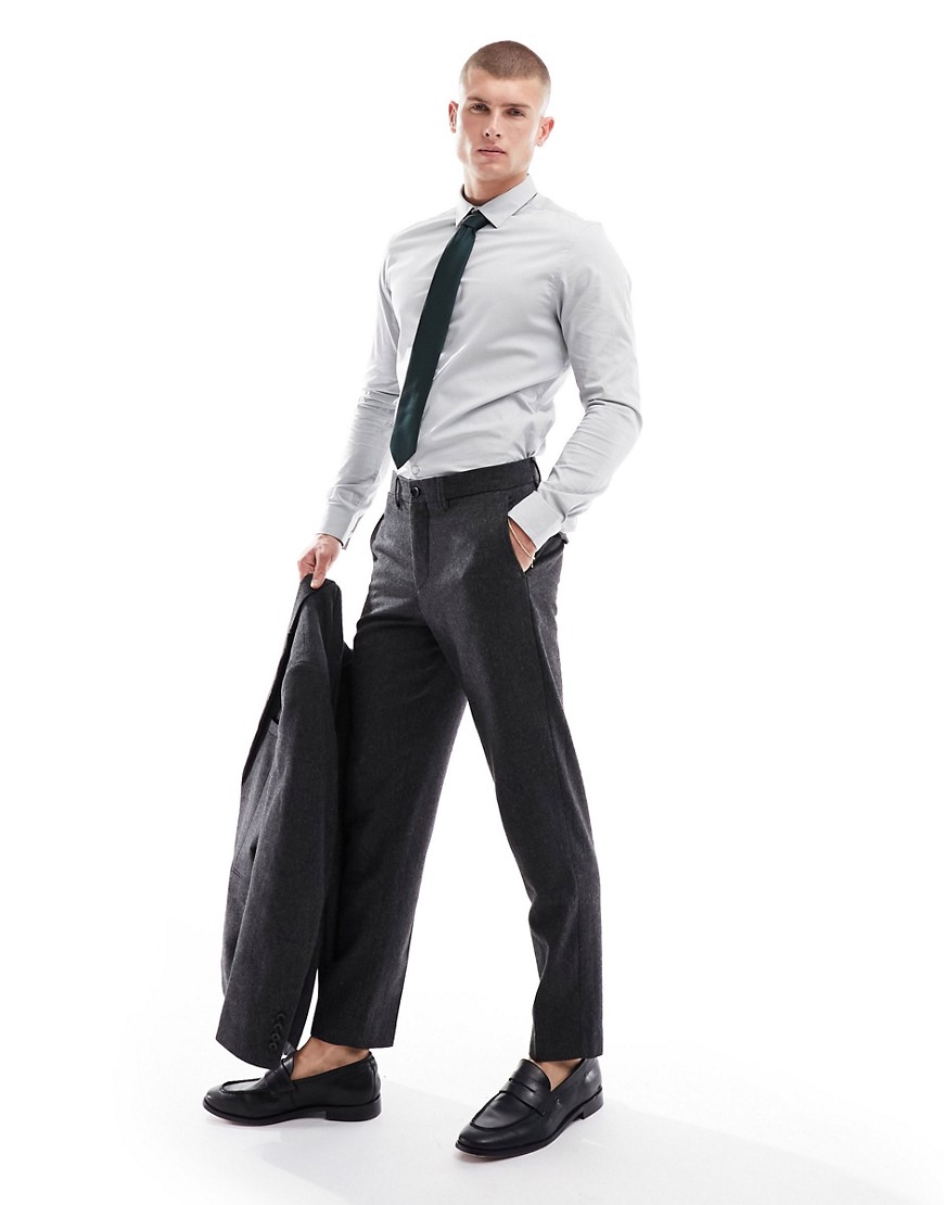 Selected Homme slim smart trouser in dark grey