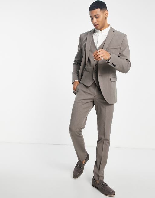 Selected Homme slim suit jacket in brown, 3 of 4