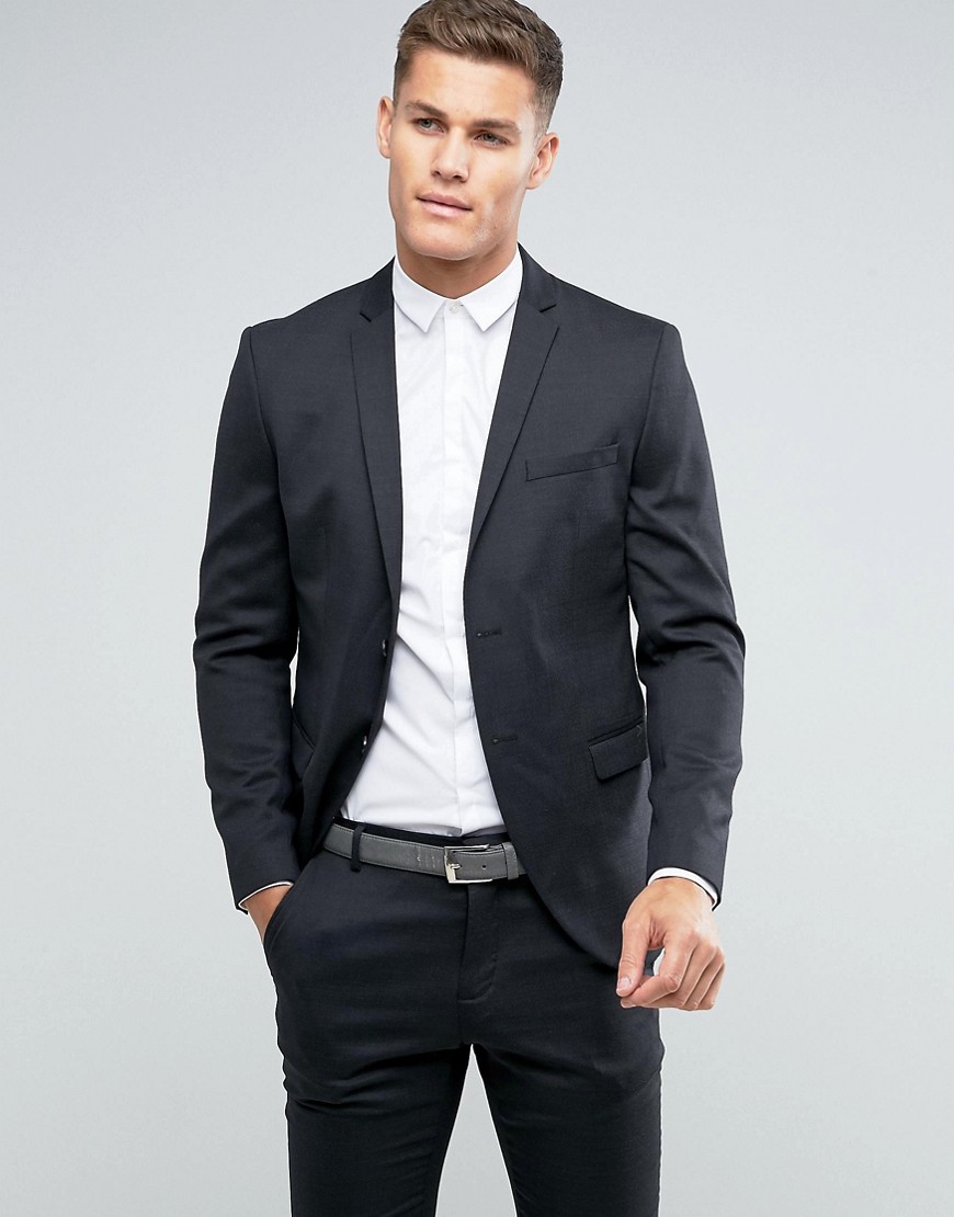 Selected Homme Slim Suit Jacket In Dark Grey