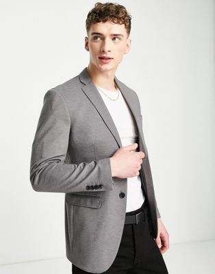 Selected Homme slim suit jacket in grey