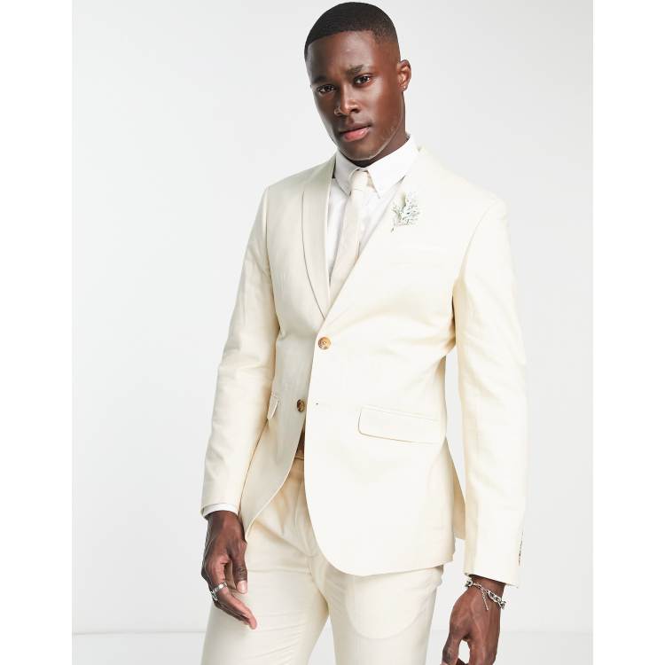 Mens white linen sports on sale jacket