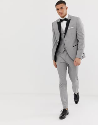 grey satin suit