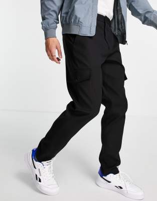 Selected Homme Slim Tapered Cargo Pants In Black | ModeSens