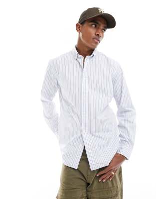 Selected Homme - Slimrick - Poplin overhemd in gestreept blauw
