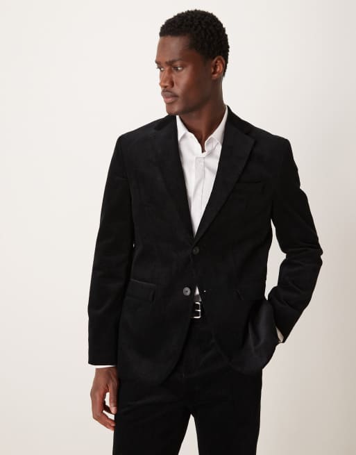 Selected Homme - Sort fløjlsblazer i Regular Fit