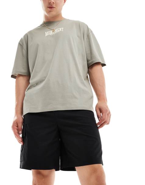 Selected Homme - Sorte løse tech-cargoshorts - view 1