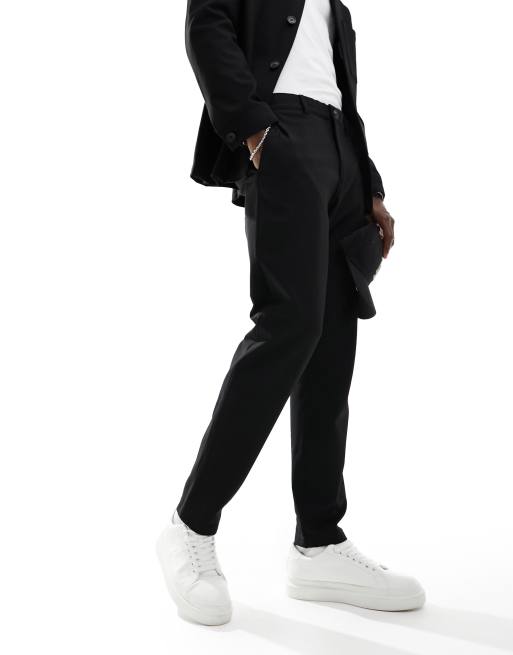 Selected Homme - Sorte slim fit-habitbukser 