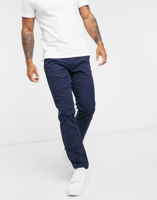 Selected Homme straight fit chino with cotton in navy NAVY ASOS