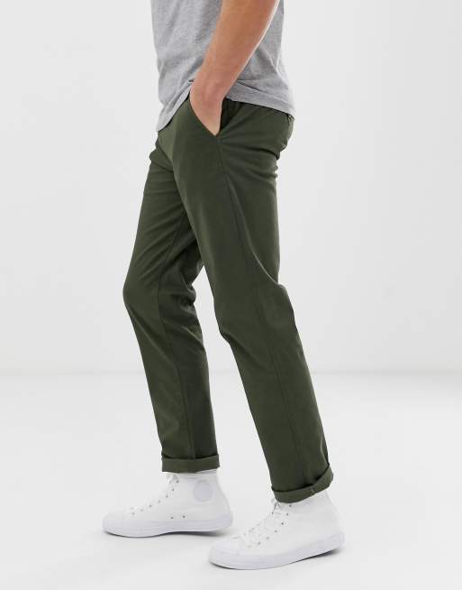 luchthaven beginsel laden Selected Homme straight fit stretch chinos in khaki | ASOS