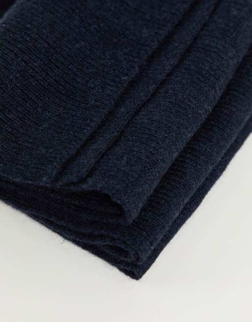 Selected Homme – Strickschal aus Wollgemisch in Marineblau, 3 von 4