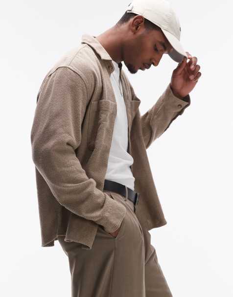 Selected Homme – Strukturierte Hemdjacke in Cremeweiß - view 1