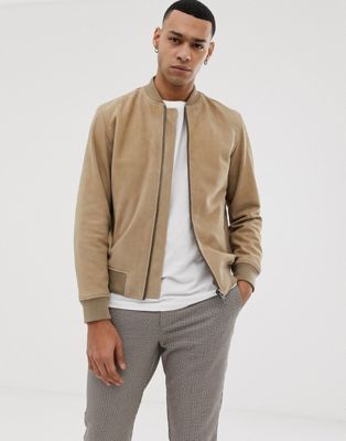 Selected Homme suede bomber jacket | ASOS