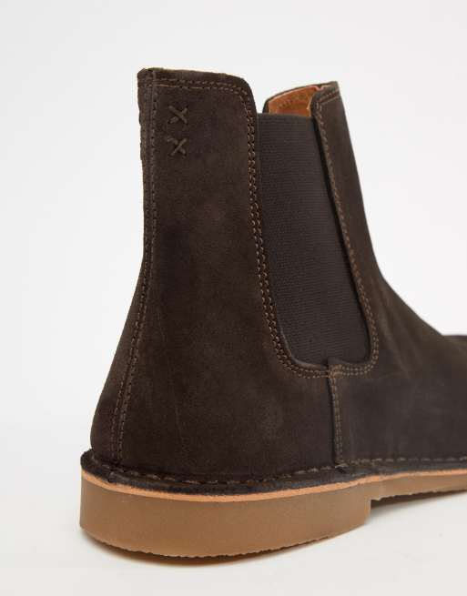 Chelsea boots daim outlet homme