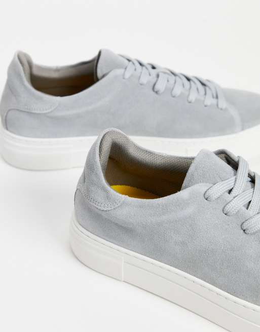 Selected Homme suede chunky sneakers in grey