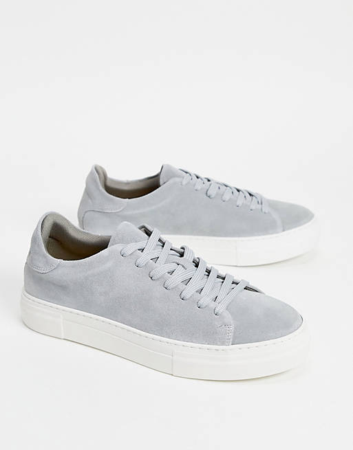 Selected Homme suede chunky trainer in grey