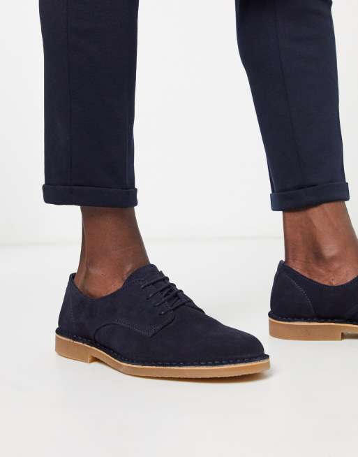 woordenboek Tulpen rietje Selected Homme - Suède derby schoenen in marineblauw | ASOS