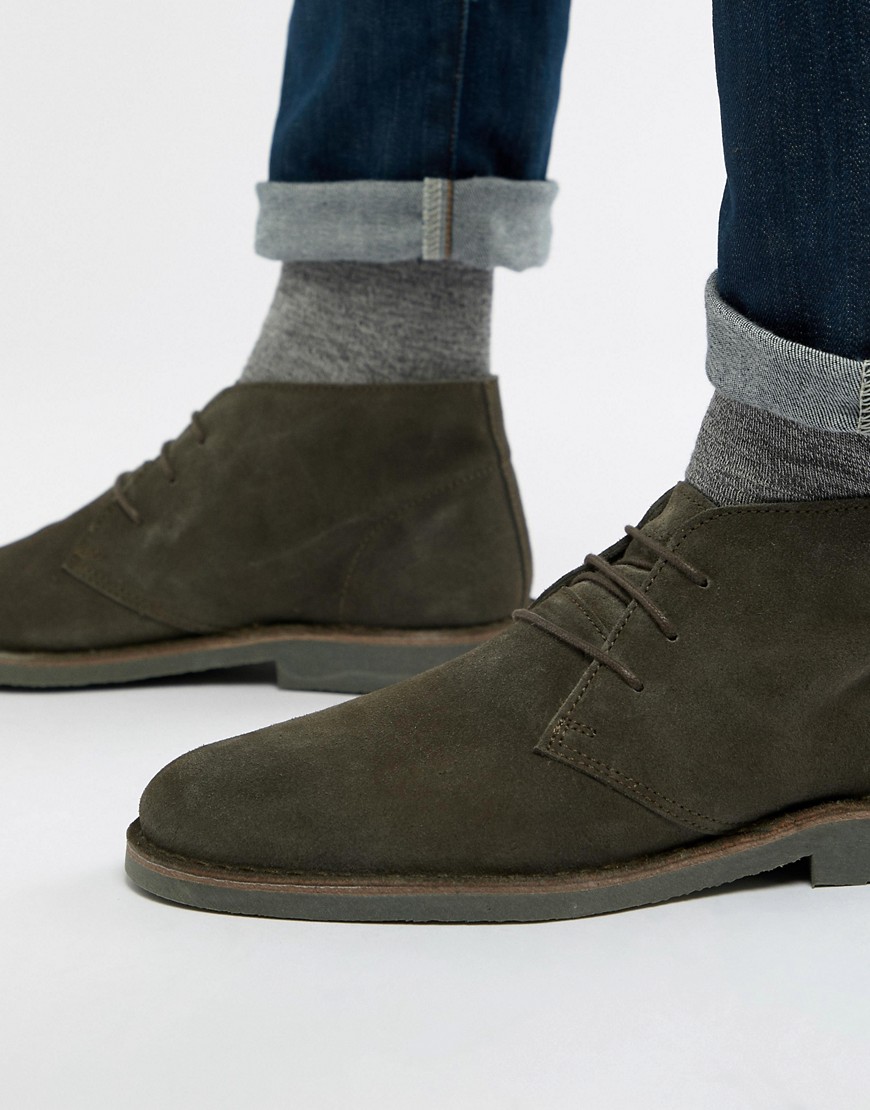 Selected Homme - Suède desert boots-Groen