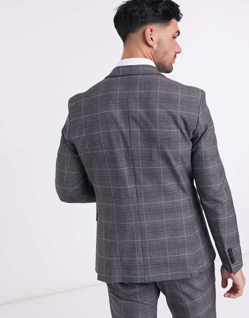 Selected Homme suit jacket in slim fit grey check, 2 of 4