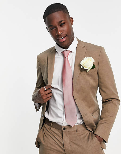 Suits Selected Homme suit jacket in slim fit tan 