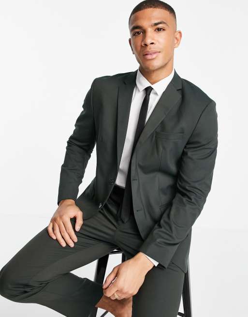 Selected Homme suit jacket slim fit in green