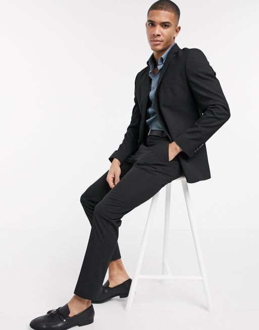Selected Homme suit jacket with stretch in slim fit black, 4 of 4