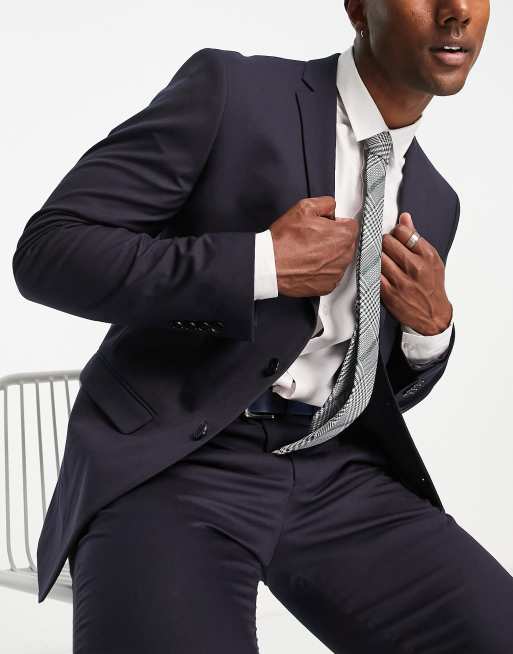 Selected Homme suit jacket with stretch in slim fit navy