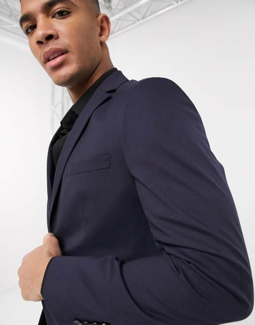 Selected Homme suit jacket with stretch in slim fit navy, 3 of 4